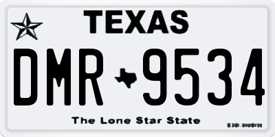 TX license plate DMR9534