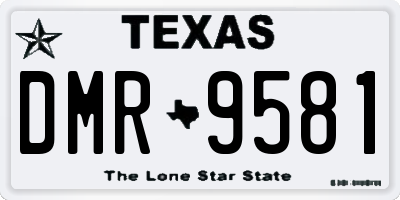 TX license plate DMR9581