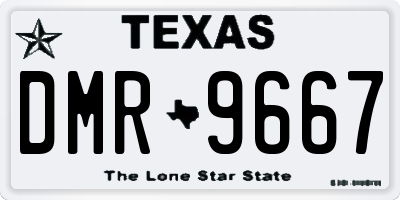 TX license plate DMR9667