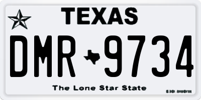 TX license plate DMR9734