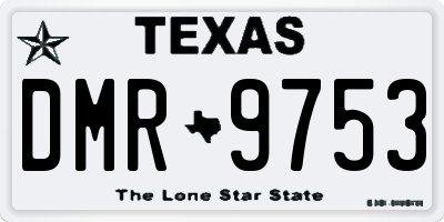 TX license plate DMR9753