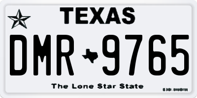 TX license plate DMR9765