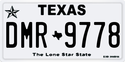 TX license plate DMR9778
