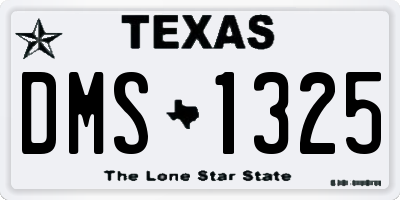 TX license plate DMS1325