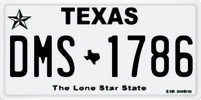 TX license plate DMS1786