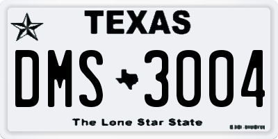 TX license plate DMS3004