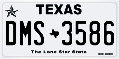 TX license plate DMS3586