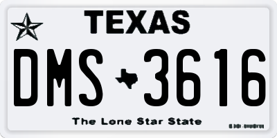 TX license plate DMS3616