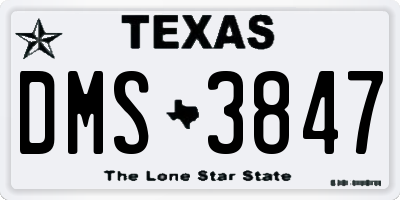 TX license plate DMS3847