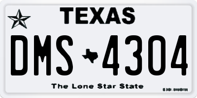 TX license plate DMS4304