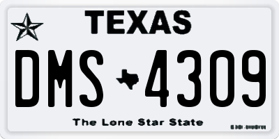 TX license plate DMS4309