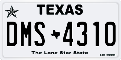 TX license plate DMS4310