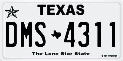 TX license plate DMS4311