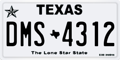 TX license plate DMS4312