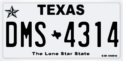 TX license plate DMS4314