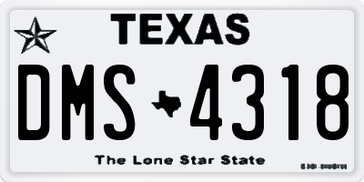 TX license plate DMS4318