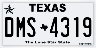 TX license plate DMS4319