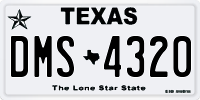 TX license plate DMS4320