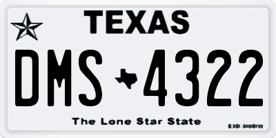 TX license plate DMS4322