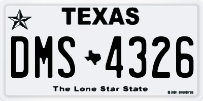 TX license plate DMS4326