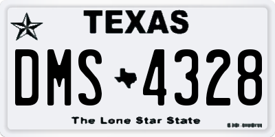 TX license plate DMS4328