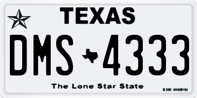 TX license plate DMS4333