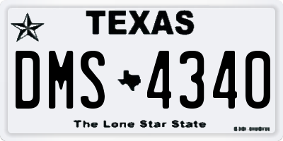 TX license plate DMS4340