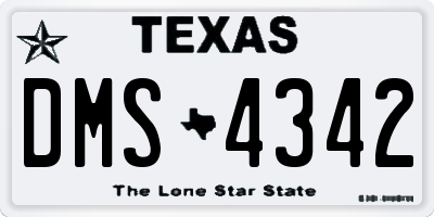 TX license plate DMS4342