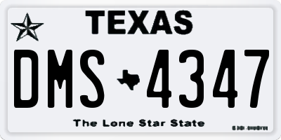 TX license plate DMS4347