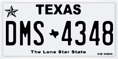 TX license plate DMS4348