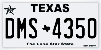 TX license plate DMS4350