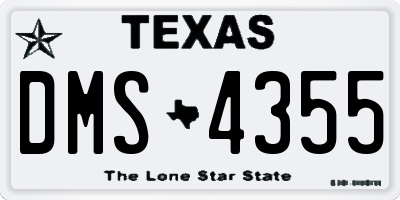 TX license plate DMS4355