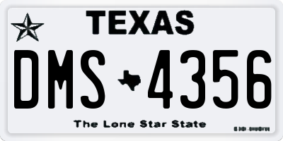 TX license plate DMS4356