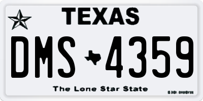 TX license plate DMS4359