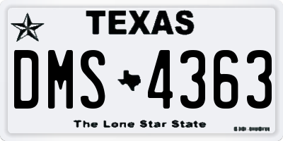 TX license plate DMS4363