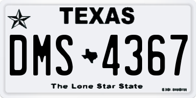 TX license plate DMS4367