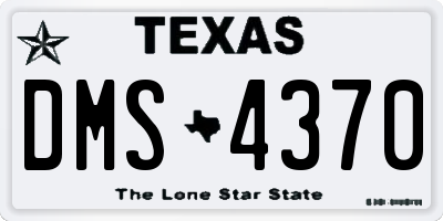 TX license plate DMS4370