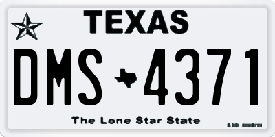 TX license plate DMS4371