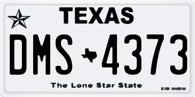 TX license plate DMS4373