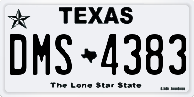 TX license plate DMS4383