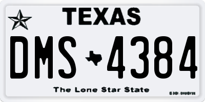 TX license plate DMS4384