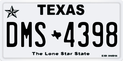 TX license plate DMS4398