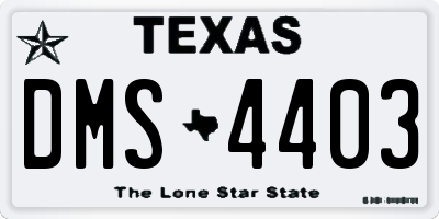 TX license plate DMS4403