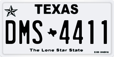 TX license plate DMS4411