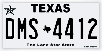 TX license plate DMS4412