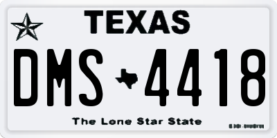 TX license plate DMS4418