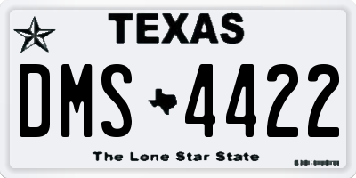 TX license plate DMS4422