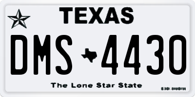 TX license plate DMS4430