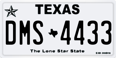 TX license plate DMS4433