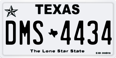 TX license plate DMS4434